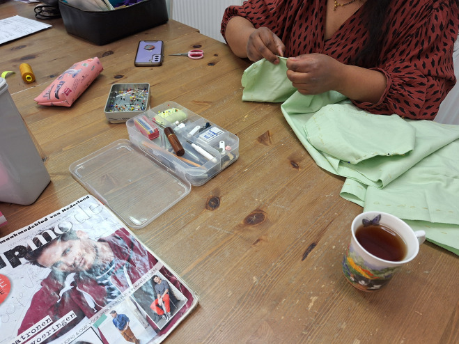 Patroon op stof leggen